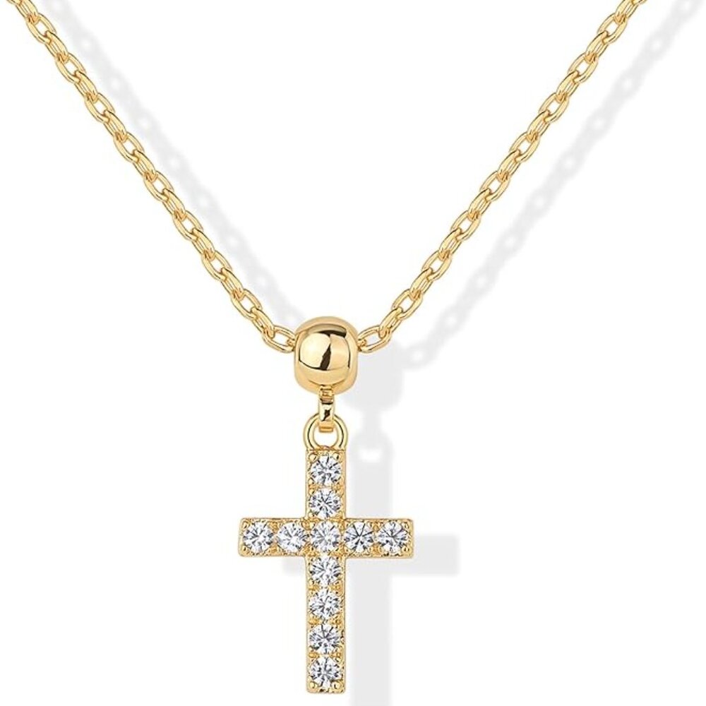 Neiman Marcus 14K Gold Plated Cross Necklace - Picture 4 of 4